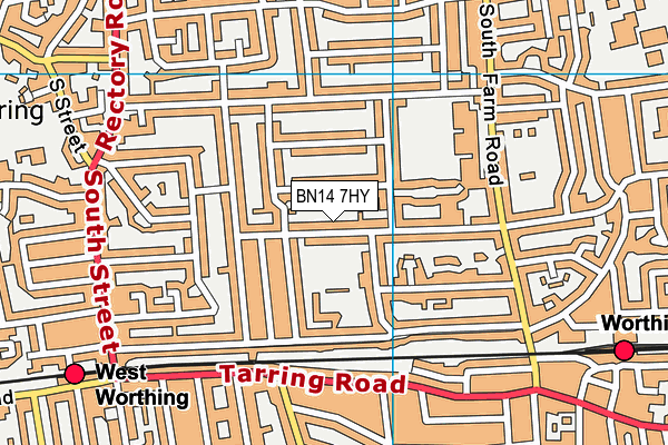 BN14 7HY map - OS VectorMap District (Ordnance Survey)