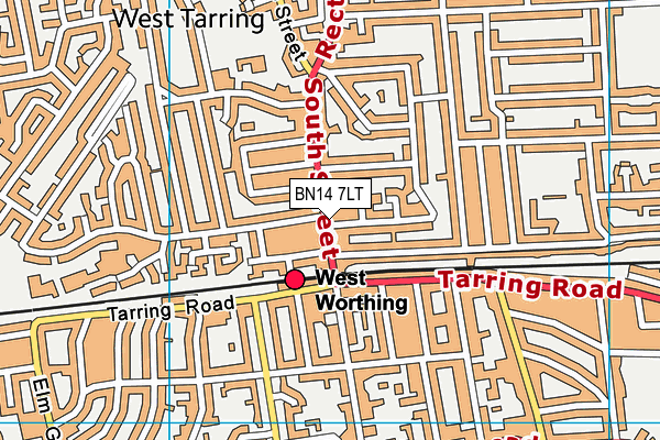 BN14 7LT map - OS VectorMap District (Ordnance Survey)