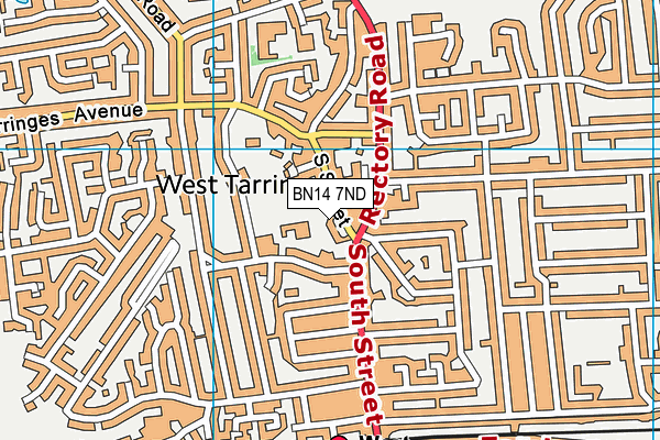BN14 7ND map - OS VectorMap District (Ordnance Survey)