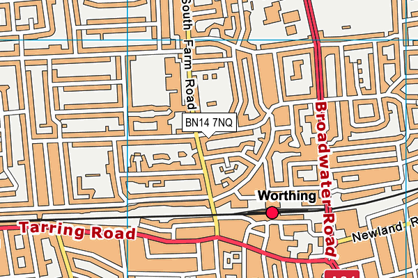 BN14 7NQ map - OS VectorMap District (Ordnance Survey)