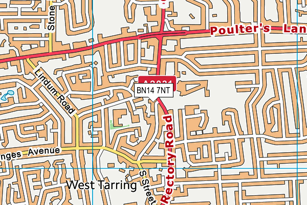 BN14 7NT map - OS VectorMap District (Ordnance Survey)
