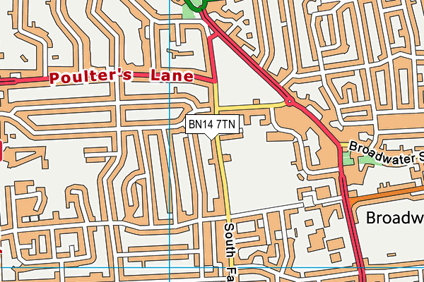 BN14 7TN map - OS VectorMap District (Ordnance Survey)