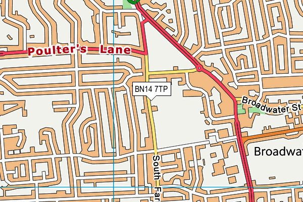 BN14 7TP map - OS VectorMap District (Ordnance Survey)