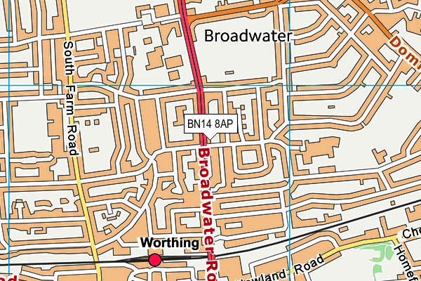 BN14 8AP map - OS VectorMap District (Ordnance Survey)
