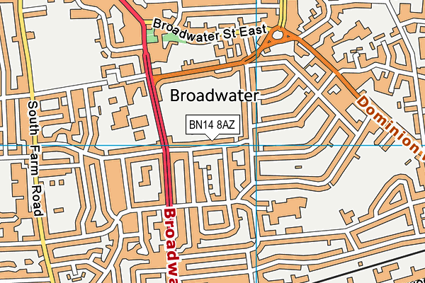 BN14 8AZ map - OS VectorMap District (Ordnance Survey)
