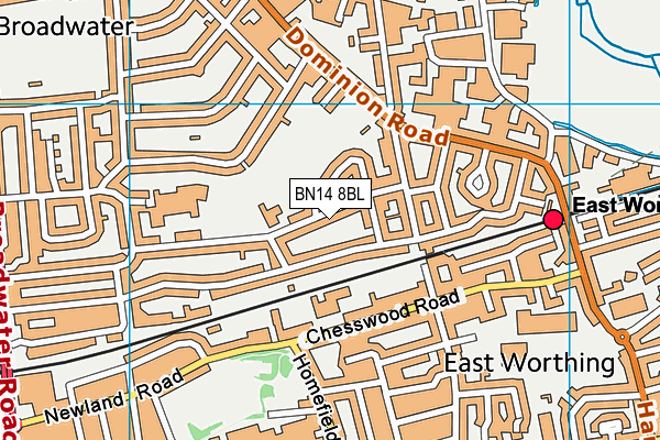 BN14 8BL map - OS VectorMap District (Ordnance Survey)