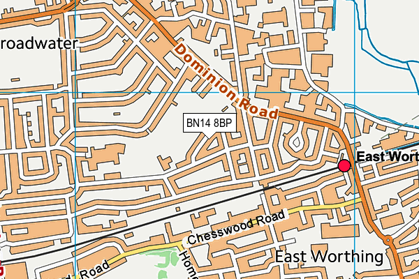 BN14 8BP map - OS VectorMap District (Ordnance Survey)