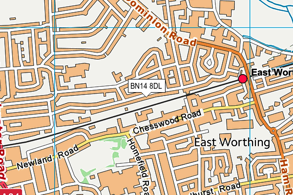BN14 8DL map - OS VectorMap District (Ordnance Survey)