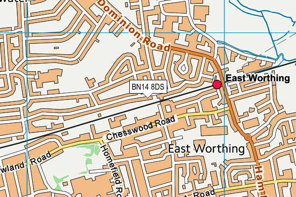 BN14 8DS map - OS VectorMap District (Ordnance Survey)