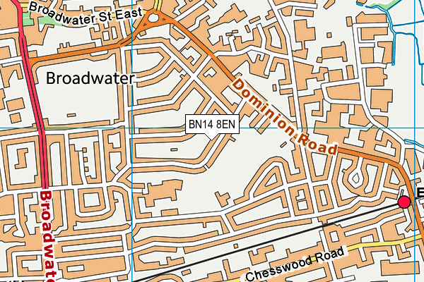 BN14 8EN map - OS VectorMap District (Ordnance Survey)