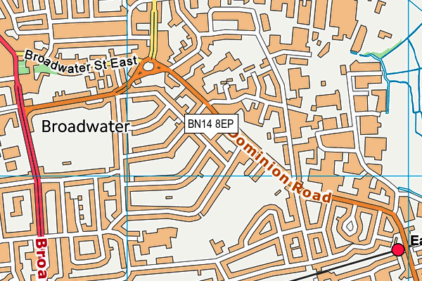 BN14 8EP map - OS VectorMap District (Ordnance Survey)