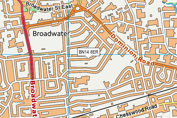 BN14 8ER map - OS VectorMap District (Ordnance Survey)