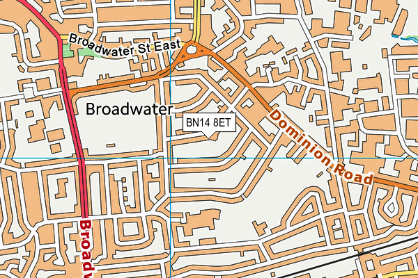 BN14 8ET map - OS VectorMap District (Ordnance Survey)