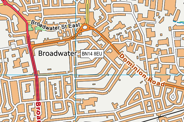 BN14 8EU map - OS VectorMap District (Ordnance Survey)