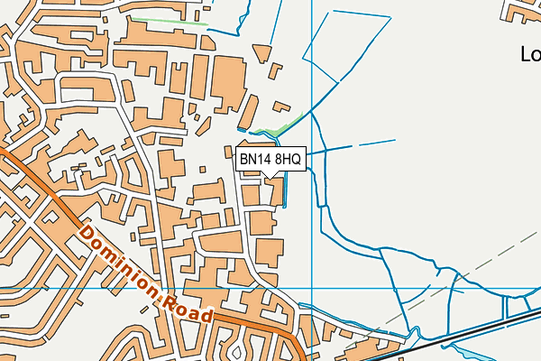 BN14 8HQ map - OS VectorMap District (Ordnance Survey)