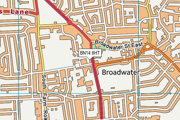 BN14 8HT map - OS VectorMap District (Ordnance Survey)