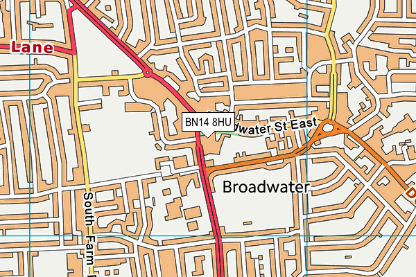 BN14 8HU map - OS VectorMap District (Ordnance Survey)
