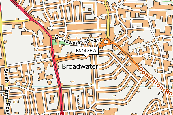 BN14 8HW map - OS VectorMap District (Ordnance Survey)