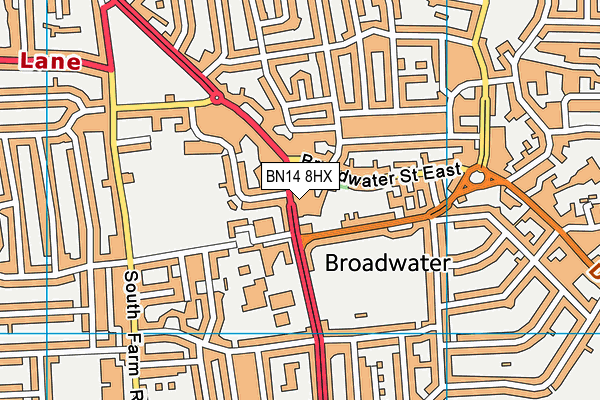 BN14 8HX map - OS VectorMap District (Ordnance Survey)