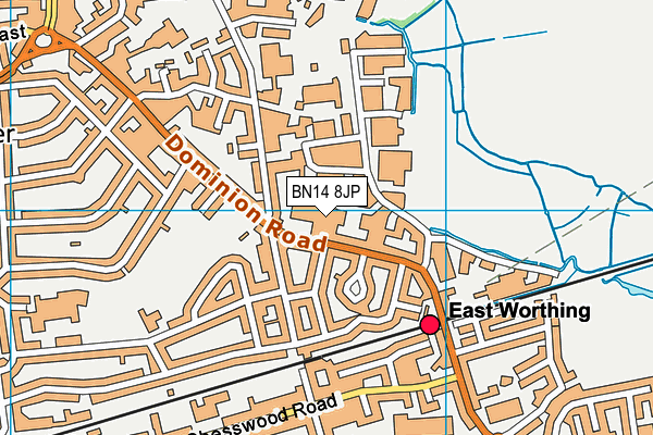 BN14 8JP map - OS VectorMap District (Ordnance Survey)