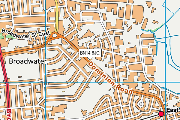BN14 8JQ map - OS VectorMap District (Ordnance Survey)