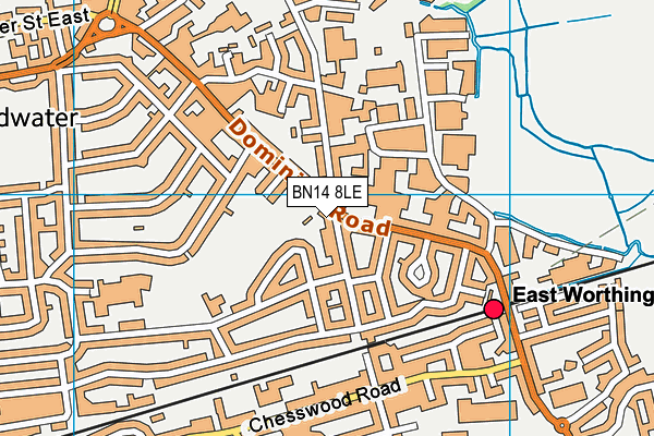 BN14 8LE map - OS VectorMap District (Ordnance Survey)