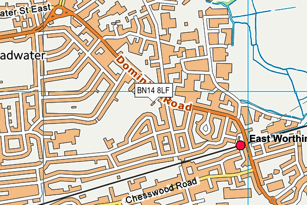 BN14 8LF map - OS VectorMap District (Ordnance Survey)