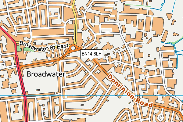 BN14 8LH map - OS VectorMap District (Ordnance Survey)
