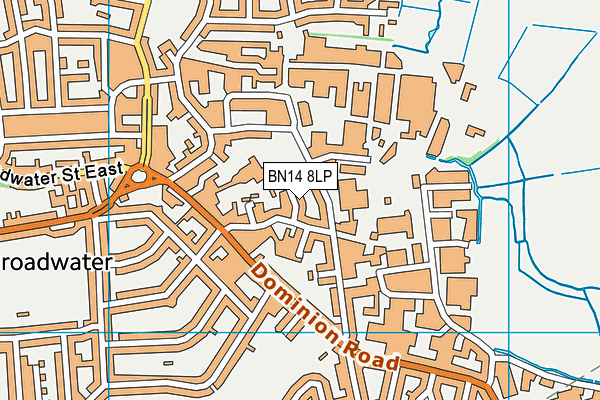 BN14 8LP map - OS VectorMap District (Ordnance Survey)