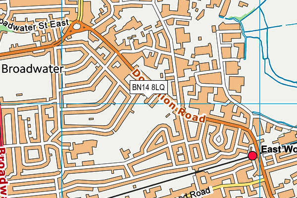 BN14 8LQ map - OS VectorMap District (Ordnance Survey)