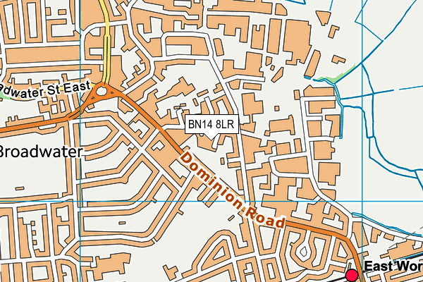 BN14 8LR map - OS VectorMap District (Ordnance Survey)