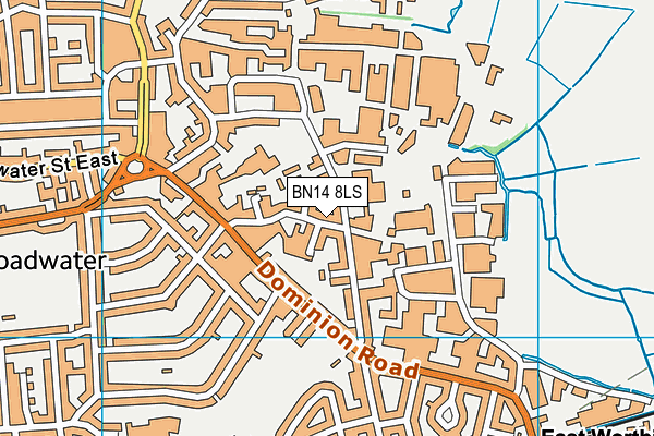 BN14 8LS map - OS VectorMap District (Ordnance Survey)