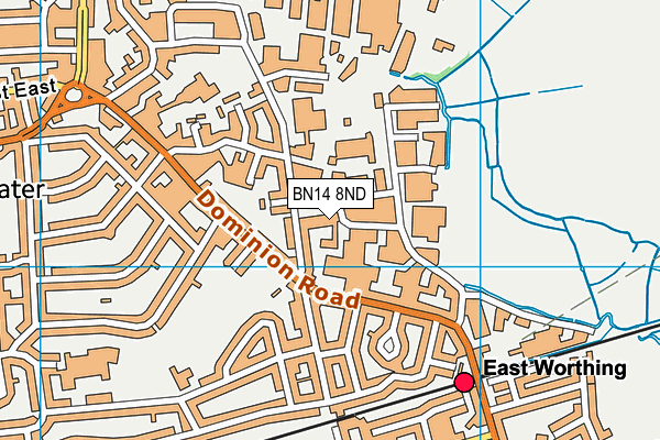 BN14 8ND map - OS VectorMap District (Ordnance Survey)