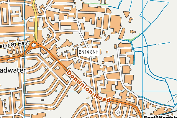 BN14 8NH map - OS VectorMap District (Ordnance Survey)