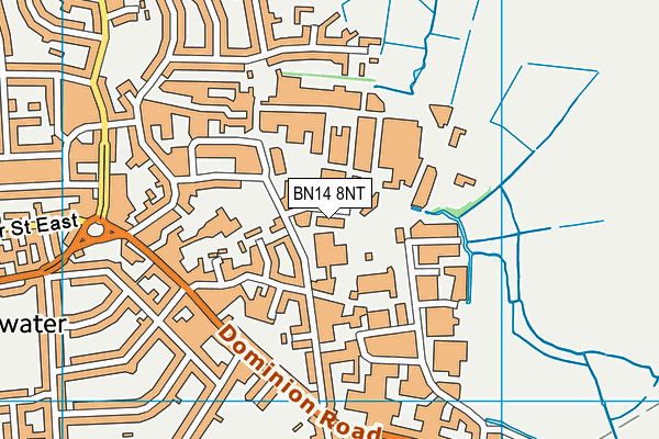 BN14 8NT map - OS VectorMap District (Ordnance Survey)
