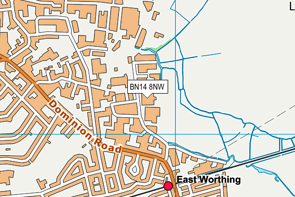 BN14 8NW map - OS VectorMap District (Ordnance Survey)