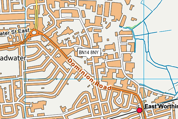 BN14 8NY map - OS VectorMap District (Ordnance Survey)