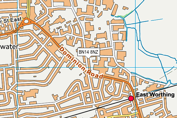 BN14 8NZ map - OS VectorMap District (Ordnance Survey)