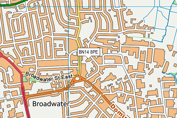 BN14 8PE map - OS VectorMap District (Ordnance Survey)
