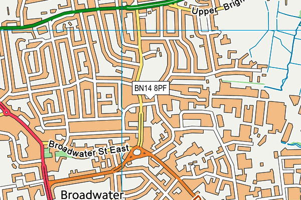 BN14 8PF map - OS VectorMap District (Ordnance Survey)