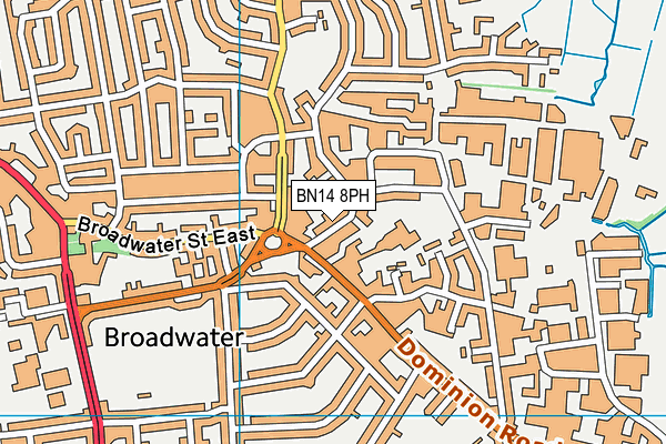 BN14 8PH map - OS VectorMap District (Ordnance Survey)