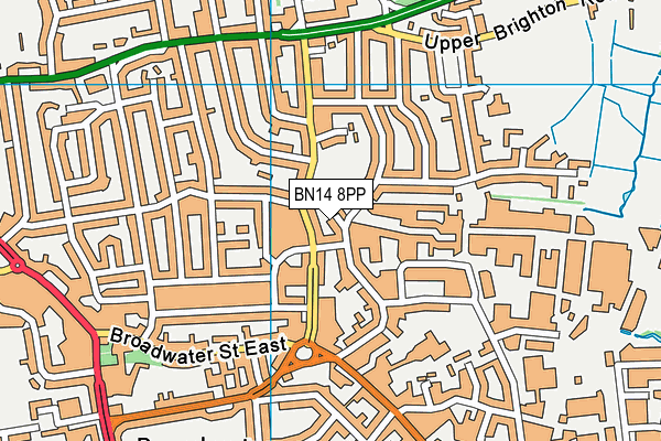 BN14 8PP map - OS VectorMap District (Ordnance Survey)