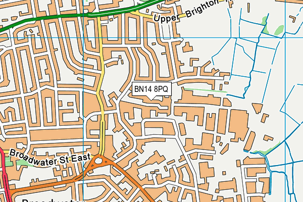BN14 8PQ map - OS VectorMap District (Ordnance Survey)