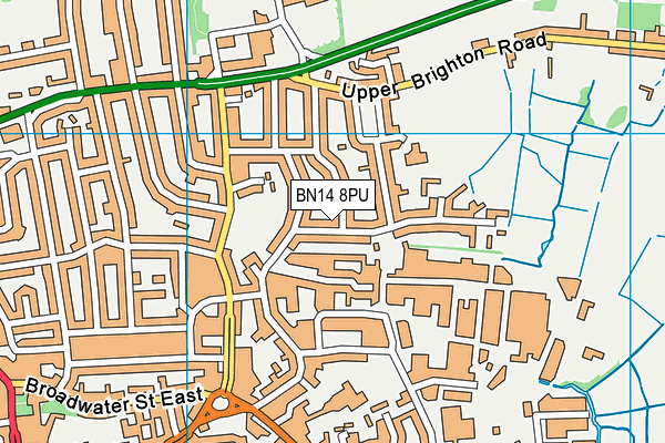 BN14 8PU map - OS VectorMap District (Ordnance Survey)