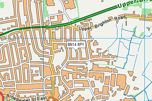 BN14 8PY map - OS VectorMap District (Ordnance Survey)