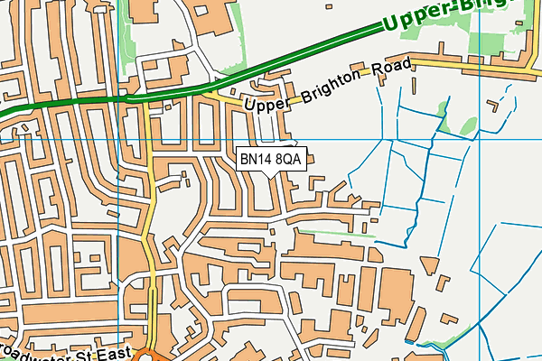 BN14 8QA map - OS VectorMap District (Ordnance Survey)