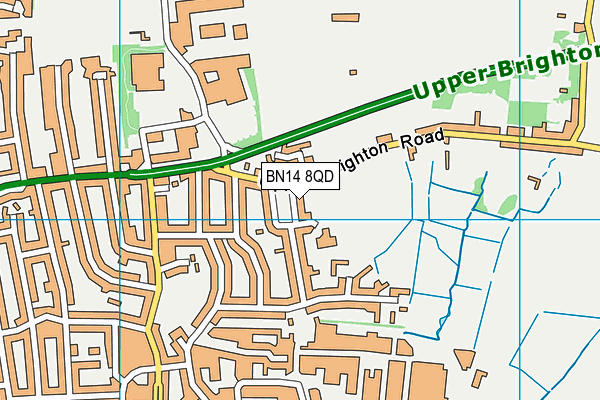 BN14 8QD map - OS VectorMap District (Ordnance Survey)