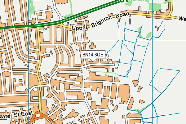BN14 8QE map - OS VectorMap District (Ordnance Survey)