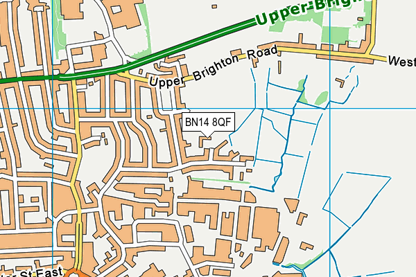 BN14 8QF map - OS VectorMap District (Ordnance Survey)