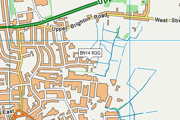 BN14 8QG map - OS VectorMap District (Ordnance Survey)